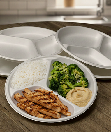 Bagasse Compartment Plates