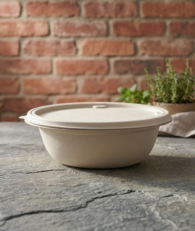 1000ml Round Container with Bagasse Lid